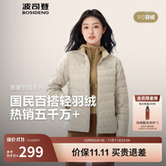波司登25年秋季羽絨服90絨女士修身短款休閑輕薄立領(lǐng)送禮物外套