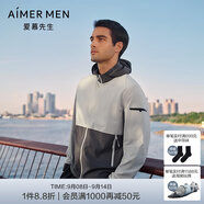 愛慕先生上衣男士25SS輕商旅系列帽衫拉鏈長袖外套男NS81M171 拼接ZS1 XL 175B