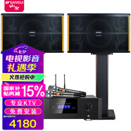 山水（SANSUI）PK10家庭ktv音響套裝 家用商用K歌卡包音箱影院清吧點(diǎn)歌機(jī)唱K設(shè)備專業(yè)效果器KTV全套設(shè)備卡拉OK PK10吋10喇叭音箱+功放+話筒