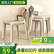 魚躍星空塑料椅子靠背椅家用吃飯餐椅加厚可疊放餐桌椅簡約久坐舒服休閑椅 深灰【升級加厚】【穩(wěn)固不晃】 免安裝+可疊放【承重800斤】