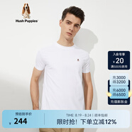 Hush Puppies暇步士男裝夏季純色百搭圓領(lǐng)短袖T恤 019白色1 3XL