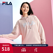 斐樂(lè)（FILA）官方多彩衛(wèi)衣長(zhǎng)袖情侶裝寬松時(shí)尚運(yùn)動(dòng)連帽套頭衫男女上衣印花 （加絨）瓏臨粉-LP L 175/96A