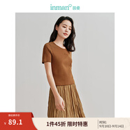 茵曼（INMAN）多色無(wú)袖顯瘦吊帶背心T恤女裝2025夏季新款簡(jiǎn)約休閑百搭圓領(lǐng)上衣 咖啡色-W18424128 S