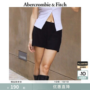 Abercrombie & Fitch女裝25夏季美式性感辣妹亞麻混紡修身迷你半身裙短裙143-5067 黑色 XXS (160/60A)