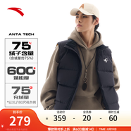 安踏（ANTA）速暖羽絨丨羽絨馬甲男士冬季四防保暖立領(lǐng)棉服背心外套上衣 基礎(chǔ)黑-3 L (男175)