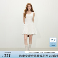 范思藍恩腰精裙系列 甜美少女感無(wú)袖花苞吊帶連衣裙女春1030/1302 白色短款 M