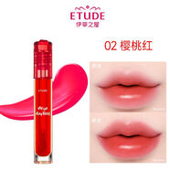 ETUDE伊蒂之屋愛麗小屋染唇液唇彩唇釉口紅不掉色不沾杯清透春夏 02櫻桃紅5g