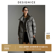 迪賽尼斯（DESIGNICE）冬季新款白鵝絨高級感通勤外套純色立領(lǐng)羽絨服女 深灰 M 建議拍前聯(lián)系客服確認