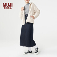 無(wú)印良品（MUJI）女式 長(cháng)毛抓絨 拉鏈連帽衫 秋冬季保暖 加絨短外套 BBJ21C3A 淺米色 M (160/84A)