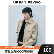 UR冬季新款女裝時(shí)尚休閑工裝廓形感短款外套UWM140045 深卡其 S