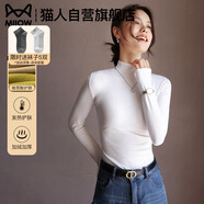 貓人半高領(lǐng)打底衫女2025新款加絨加厚秋冬德絨黑色內搭長(cháng)袖羊毛針織衫