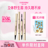 Color Key珂拉琪二叉眉筆持久防水防汗野生眉初學新手易上手送女友 煙灰棕