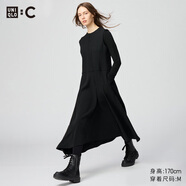 優(yōu)衣庫合作款/女裝半拉鏈連衣裙/無袖裙子25秋冬新款480639 09 黑色 S /155/80A