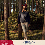TOMMY HILFIGER【輕彈感】25女裝四季款條紋腰帶彈力直筒修身九分褲休閑褲 【九分】深米色AEG （腰帶隨機） 32