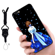 馳漢牌  適用蘋(píng)果iPhone7/8 Plus手機殼保護套全包防摔磨砂個(gè)性卡通男女款軟殼 藍裙背影+掛繩 蘋(píng)果7plus/8plus 5.5英寸