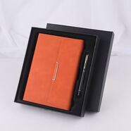 紹翊（SHAOYI）紹翊a5活頁(yè)筆記本文具b5商務(wù)禮品記事本套裝皮面日記手帳本可定制LOGO A5橙色禮盒套組