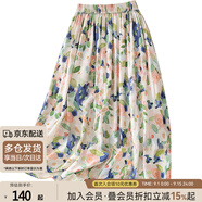 絲柏舍碎花半截裙2025夏裝新款女裝松緊腰A字清新甜美風中長裙