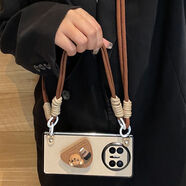 卡小熊支架華為MateX6手機殼折疊屏X6典藏版保護套新款斜挎 金皮殼+三角棕小熊支架+手提棕繩斜挎 華為 Mate X6先鋒版