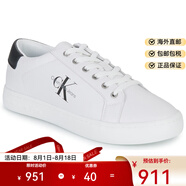 Calvin Klein高端品牌男鞋低幫系帶休閑CK板鞋白色2025新款平底百搭球鞋運動鞋 白色 44