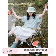 紫涵（ZIHAN）紫涵戶外工裝風(fēng)半身裙女2025年夏季新款松緊高腰蝴蝶結(jié)系帶中長裙 白色 S