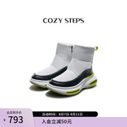 COZY STEPS可至男女款冬季COZYLOOP太空鞋羊皮毛一體厚底保暖防寒羊毛雪地靴 香草奶白+曜石黑（8108） 35