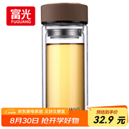 富光 男女士雙層玻璃杯 高硼硅玻璃304茶隔水杯子 帶茶隔泡茶杯500ml
