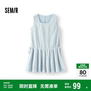 森馬（Semir）連衣裙女方領(lǐng)抽繩無(wú)袖背心裙可愛(ài)2025夏季波點(diǎn)花苞裙107425114061
