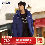 FILA 斐樂(lè)官方情侶羽絨服2025年冬時(shí)尚休閑連帽上衣男女同款保暖外套