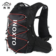 鷹圖（OUTDOOR INOXTO）越野跑步運(yùn)動超輕戶外徒步水袋包防水騎登山行包12L雙肩男女背包 12升黑白