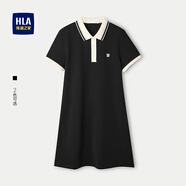 HLA海瀾之家POLO裙女25夏新翻領(lǐng)舒爽棉透氣裙子女裝 黑色X0 L 165/88A 建議115-130斤