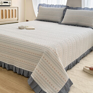 花邊純棉床蓋單件四季通用2025新款100全棉榻榻米床單枕套三件套 花邊-蘭花草 【花邊床蓋三件套】140*220cm床蓋+枕套一