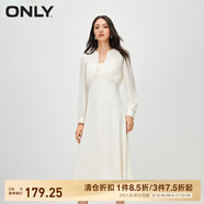 ONLY秋冬氣質(zhì)通勤風(fēng)百搭燈籠袖顯瘦連衣裙女|123407016 A01 白鷺EGRET XS 155/76A