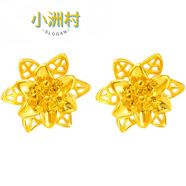 小洲村品質(zhì)世鋯奇色耳釘耳環(huán)仿金色轉(zhuǎn)運(yùn)珠耳墜鍍 如意結(jié)耳釘一對(duì)老鳳祥品質(zhì)