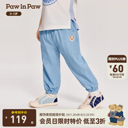 PawinPaw【涼感防曬】卡通小熊童裝夏男寶舒適軟牛仔防蚊褲 Indigo牛仔藍(lán)色/55 110 cm