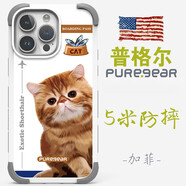 普格爾（PureGear）適用蘋(píng)果11/12/13/14/15promax手機殼iphone16promax手機套15pro/16pro女新款防摔可愛(ài)情侶鏡頭包 動(dòng)物旅行系列-加菲貓 iPhone_16