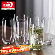 青蘋果玻璃杯家用待客杯子喝水綠茶杯果汁牛奶啤酒杯525ml茶水杯六只裝 