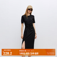 ONLY夏季時(shí)尚休閑長(zhǎng)款開叉收腰顯瘦連衣裙女|124261004 H1Z 黑色 M