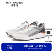 報(bào)喜鳥運(yùn)動(dòng)鞋男鞋春季新款男士休閑運(yùn)動(dòng)鞋高彈緩震無骨透氣慢跑鞋男 白 41