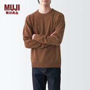 無印良品 MUJI 男式 美利奴羊毛 中針距圓領(lǐng)毛衣 AAD05A1A 長袖針織衫 橙色 L
