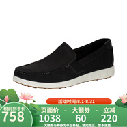 愛步（ECCO）男一腳蹬透氣商務(wù)休閑皮鞋 輕巧莫克 540504 51052-黑色 39