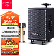山水（SANSUI）TE06 廣場(chǎng)舞音響 8吋低音炮移動(dòng)戶外K歌拉桿音箱無(wú)線麥克風(fēng)攤擺喇叭電木吉他民謠樂(lè)器音箱大功率