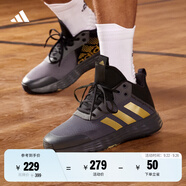 adidas OWNTHEGAME 2.0低幫團(tuán)隊(duì)款實(shí)戰(zhàn)運(yùn)動(dòng)籃球鞋男子阿迪達(dá)斯 灰色/黑色/金色   40