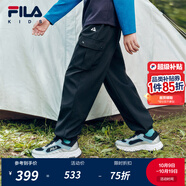 FILA斐樂兒童童裝長褲2025年秋季新款男中大童梭織長褲 傳奇藍(lán)-NV 150