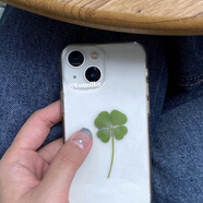 vivoins韓系小眾博主同款夏日清新幸運四葉草韓版高透適用promax/15pro蘋果14/13/12手機殼保護套防摔 韓版高透_小四葉草印花 iPhone_16