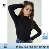 范思藍(lán)恩范思藍(lán)恩204303半高領(lǐng)打底衫女秋冬百搭修身針織上衣緊身內(nèi)搭毛衣 黑色  XS