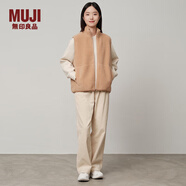無(wú)印良品（MUJI） 女式 長(cháng)毛抓絨 背心馬甲馬夾女款秋冬無(wú)袖上衣 BB2QQA4A 煙熏粉色 S (155/80A)