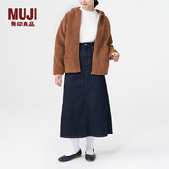 無(wú)印良品（MUJI）女式 長(cháng)毛抓絨 拉鏈連帽衫 秋冬季保暖 加絨短外套 BBJ21C3A 深暗黃色 M (160/84A)