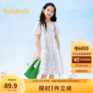 巴拉巴拉女童夏裝兒童連衣裙2024中大童碎花甜美裙子泡泡袖潮208224111036