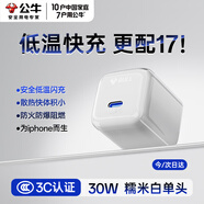 公牛冰立方30w氮化鎵PD快充type-c手機充電器頭iPhone16/15充電線ipad蘋果17promax充電器線套裝3c認證 蘋果8-17【PD+3C認證】30w氮化鎵白