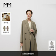 麥檬商場同款MM麥檬秋裝氣質(zhì)高級感英倫羊毛毛呢大衣外套女 橄欖綠5EB970831 XS 150/75CM建議95斤以下拍